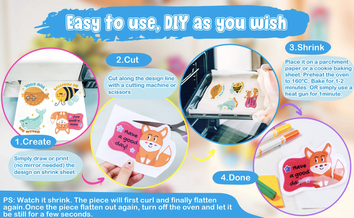 Inkjet Printable Shrink Sheets - Translucent