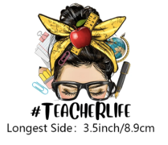 Teacher Life Sticker - Brunette Yellow Bow