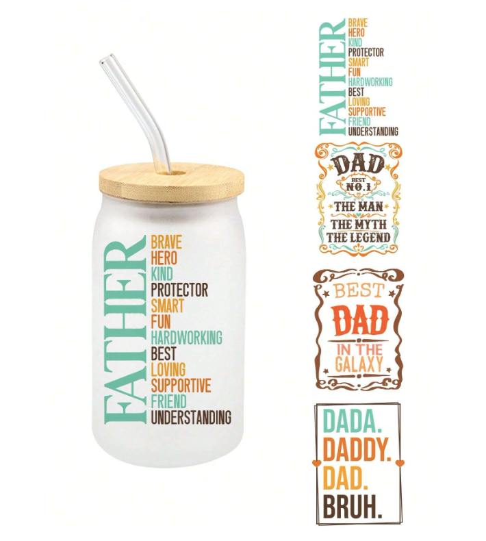 Dad Libby Wrap Sticker - Dada. Daddy. Dad. Bruh