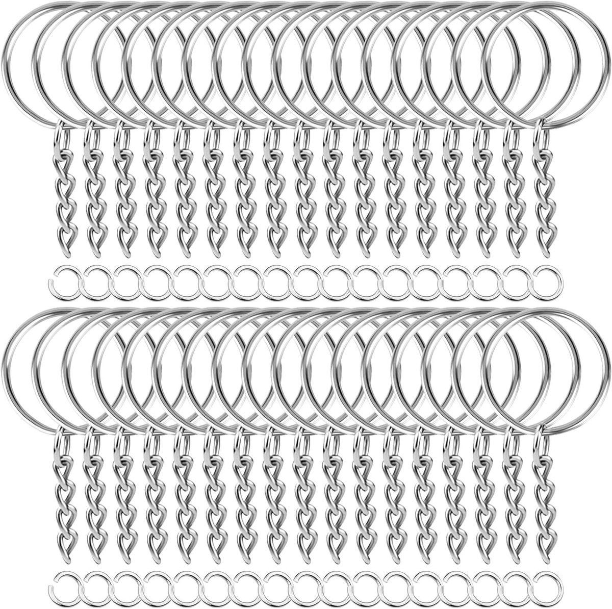 Silver Keyring w/ Chain &amp; Jumps - Pack of 100