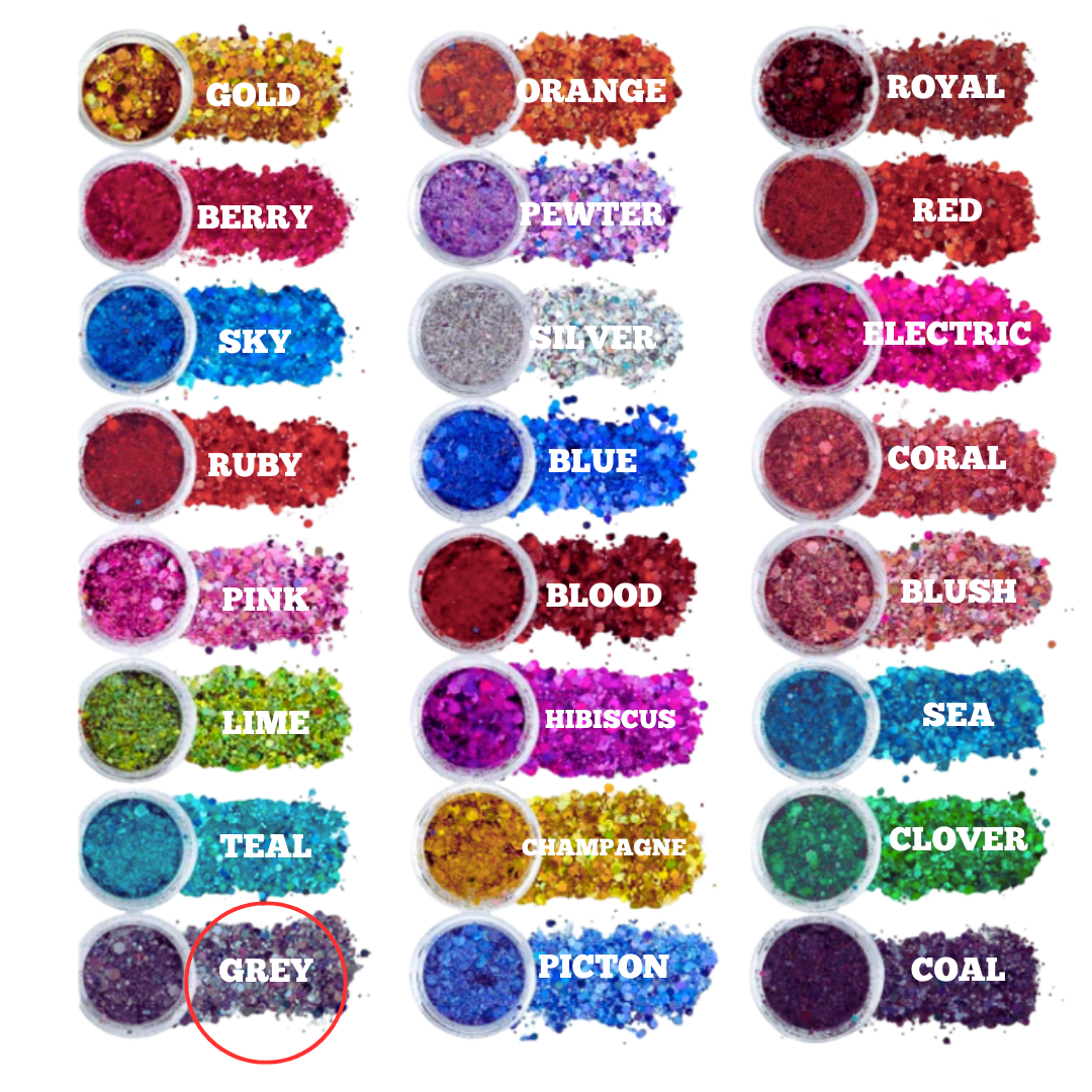 Chunky Mix  Glitter - Grey