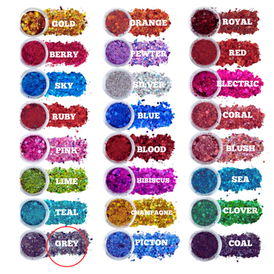 Chunky Mix  Glitter - Grey