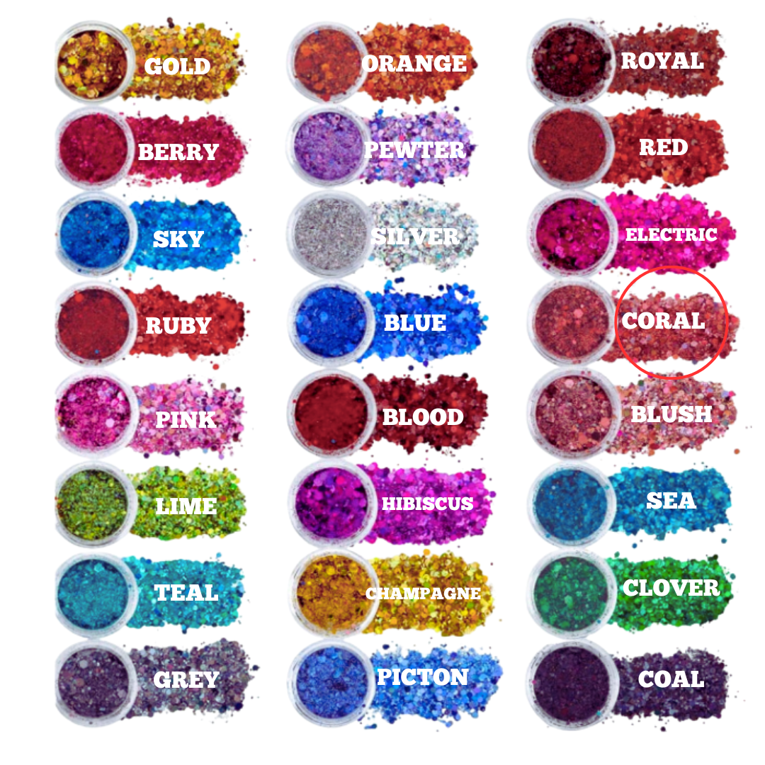 Chunky Mix  Glitter - Coral
