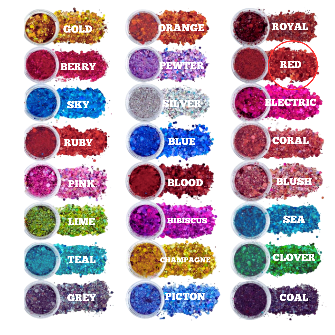 Chunky Mix  Glitter - Red