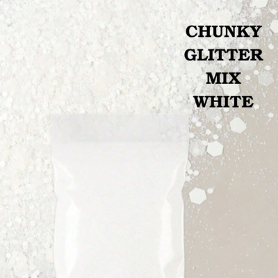 Chunky Glitter Mix 10g - White
