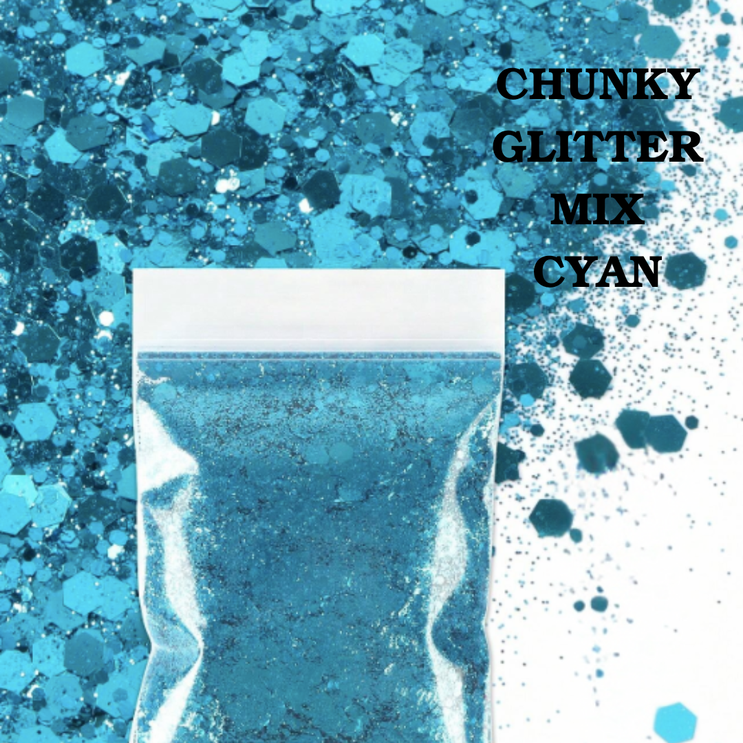 Chunky Glitter Mix 10g - Cyan