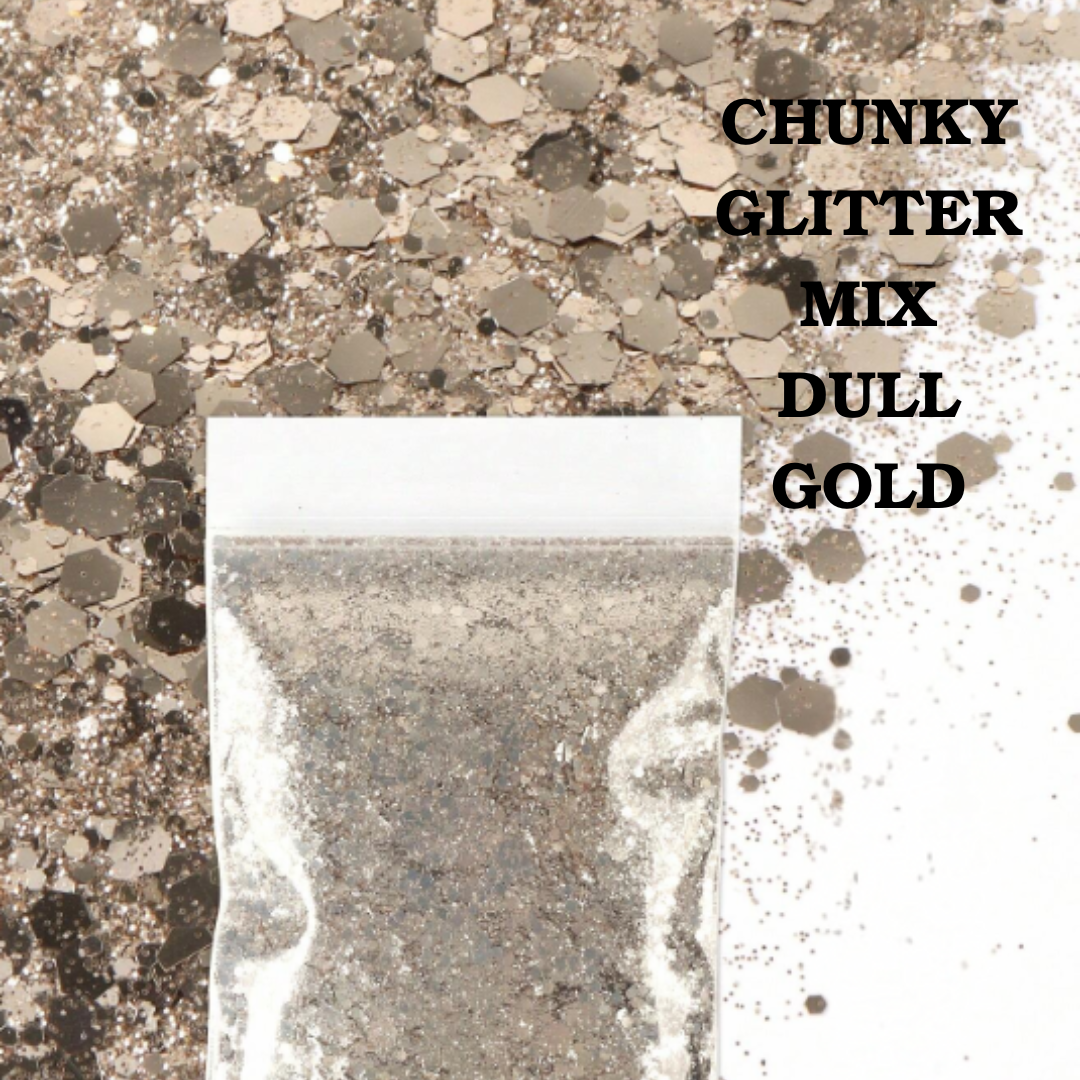 Chunky Glitter Mix 10g - Dull Gold