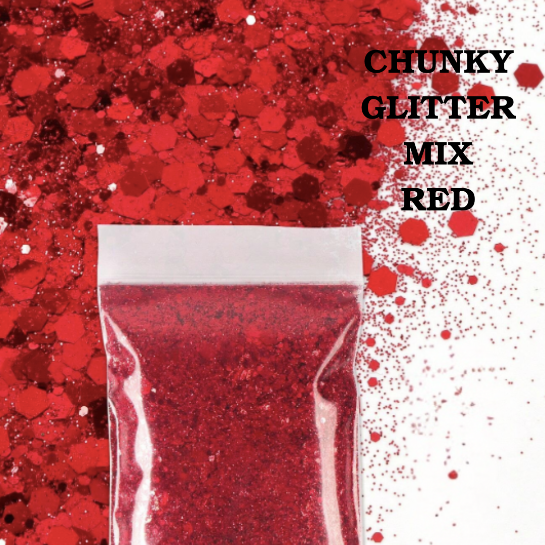 Chunky Glitter Mix 10g - Red