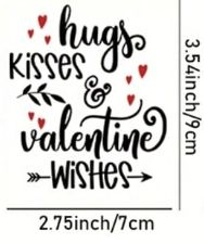 Hugs &amp; Kisses &amp; Valentines Wishes- 7cm