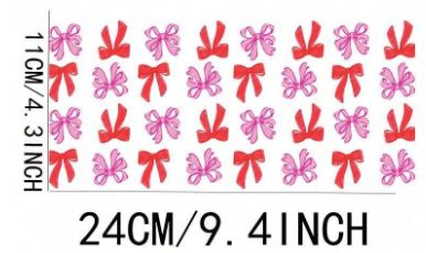 Libby Full Wrap Sticker - Bow Pink &amp; Red