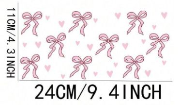 Libby Full Wrap Sticker - Bow Pink Heart