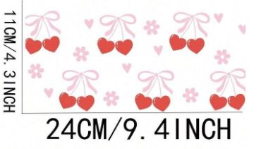 Libby Full Wrap Sticker - Bow Cherry Heart