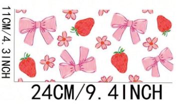 Libby Full Wrap Sticker - Bow Pink Strawberry