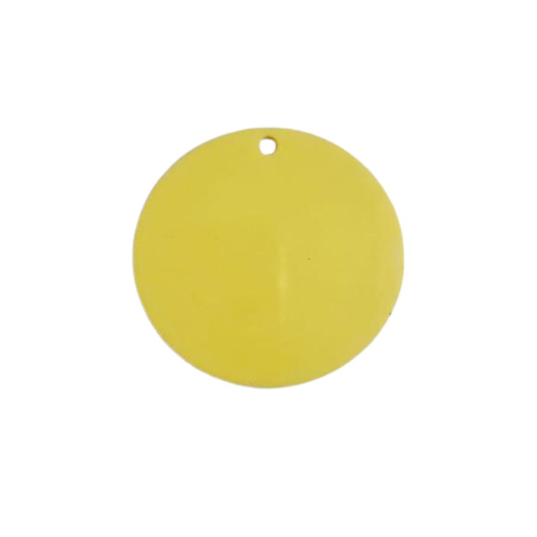 5cm Circle Pastel Acrylic Disc - Butter Yellow