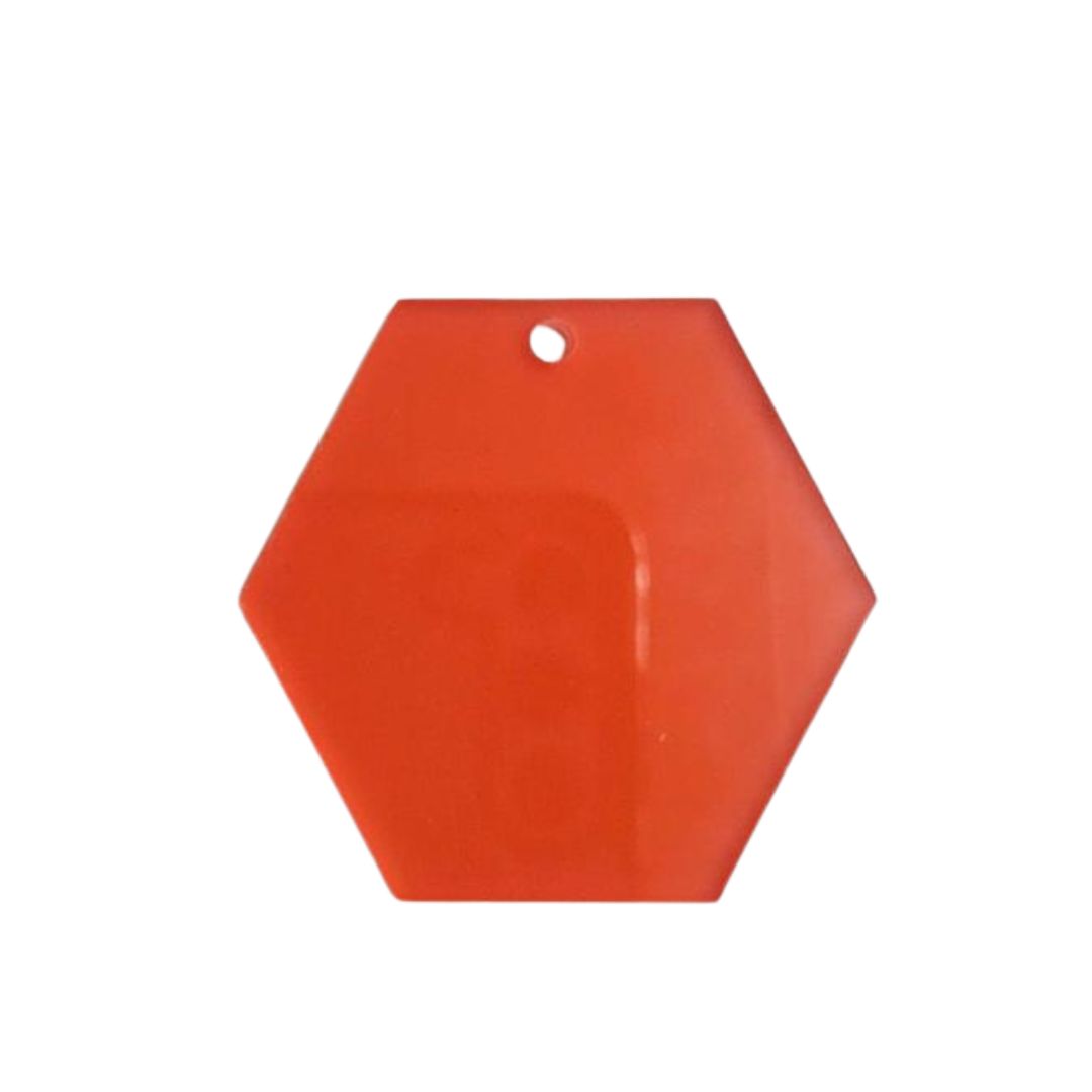5cm Hexagon Acrylic- Poppy Hues