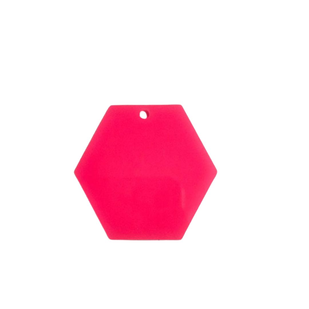 5cm Hexagon Acrylic - Neon Pink