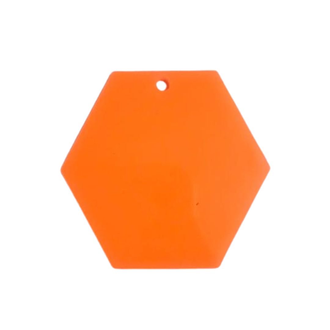 5cm Hexagon Acrylic - Neon Orange