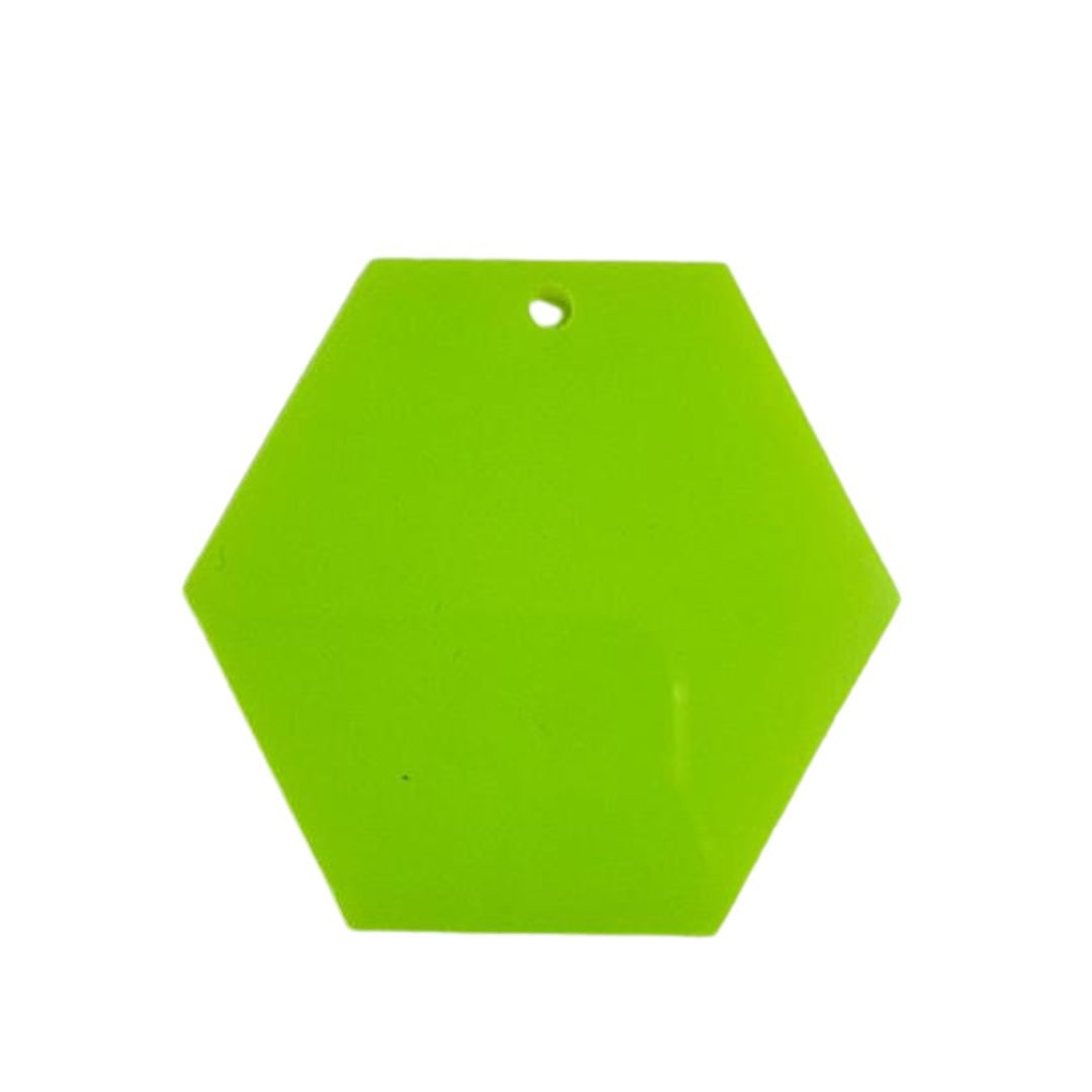 5cm Hexagon Acrylic - Neon Green