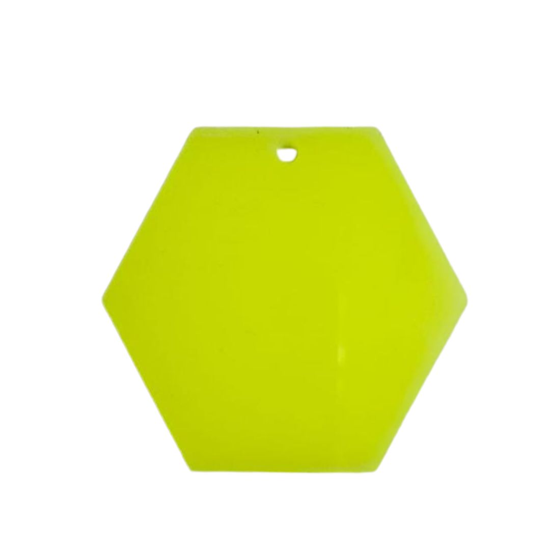 5cm Hexagon Acrylic - Neon Yellow