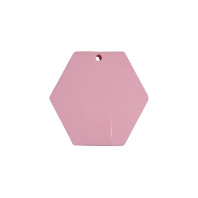 5cm Hexagon Pastel Acrylic Disc - Pink