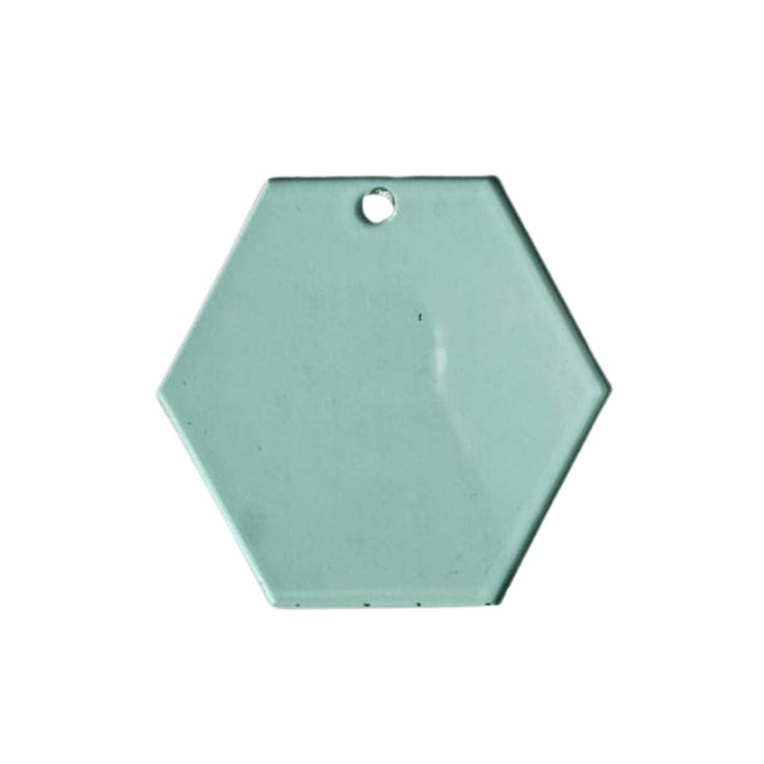 5cm Hexagon Acrylic - Sea Green Tint
