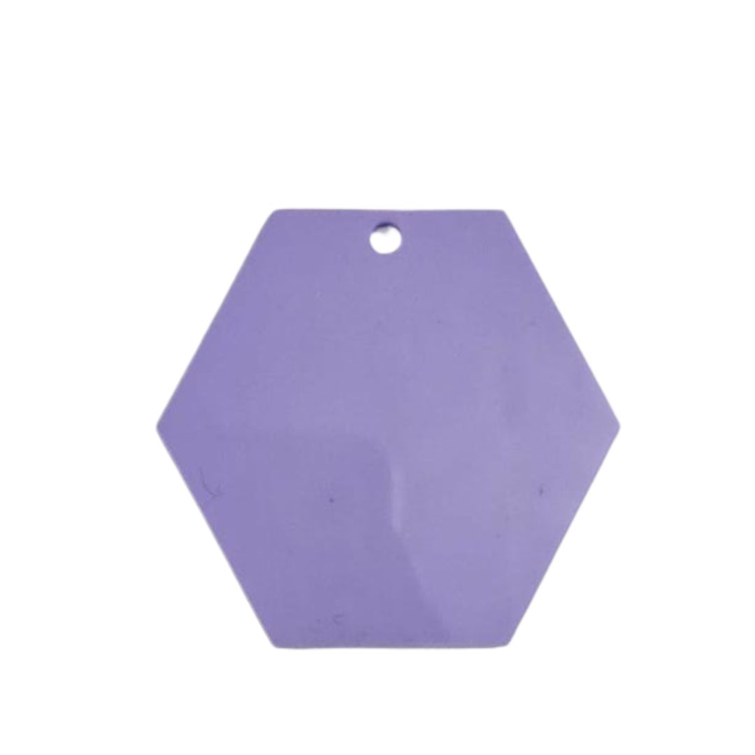 5cm Hexagon Pastel Acrylic Disc - Lilac