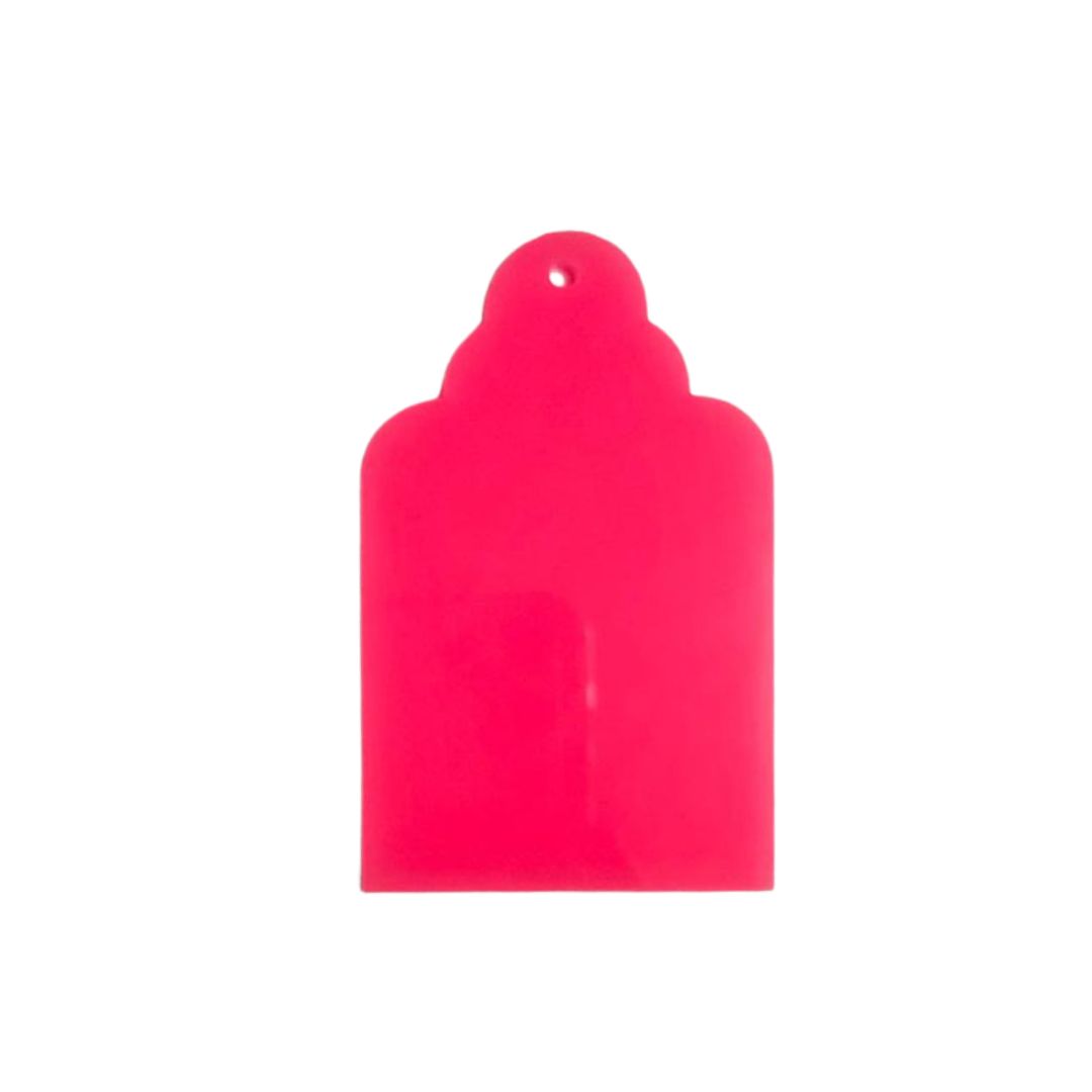 5x8cm Gift Tag Acrylic - Neon Pink