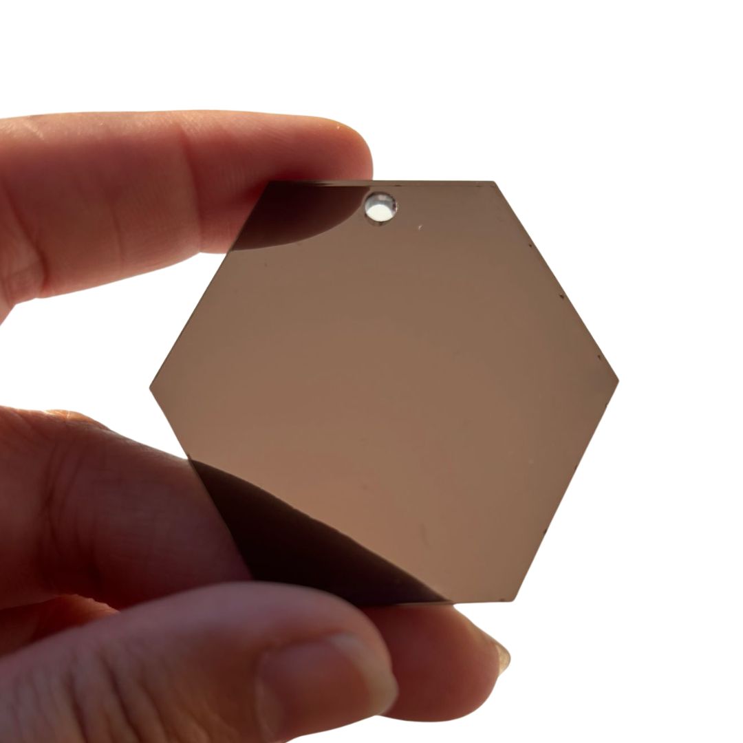 5cm Hexagon Acrylic - Bronze Tint