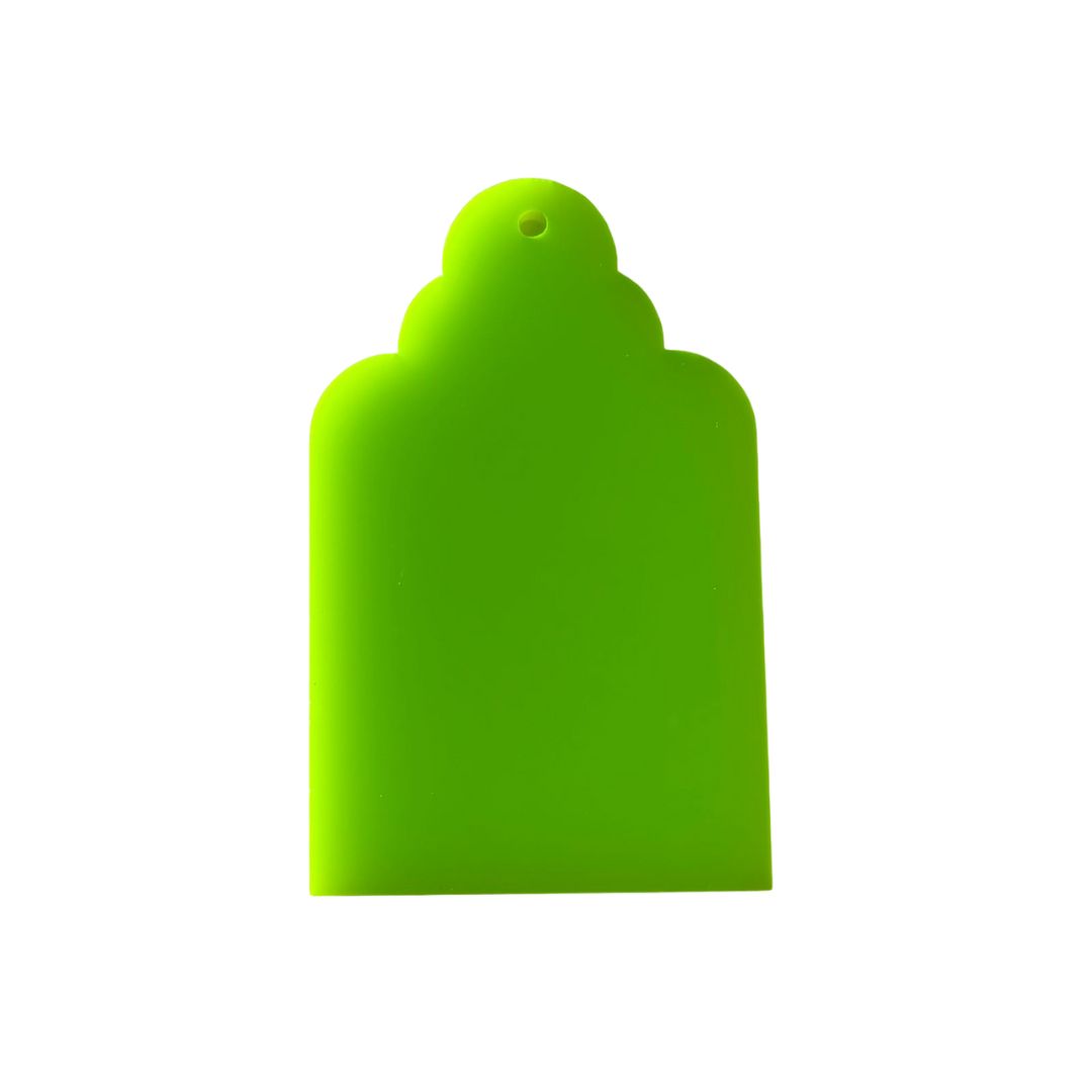 5x8cm Gift Tag Acrylic - Neon Green