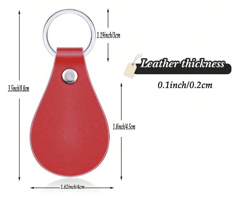 Faux Leather Key Chain - Red
