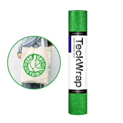 Glitter Heat Transfer Vinyl -Apple Green