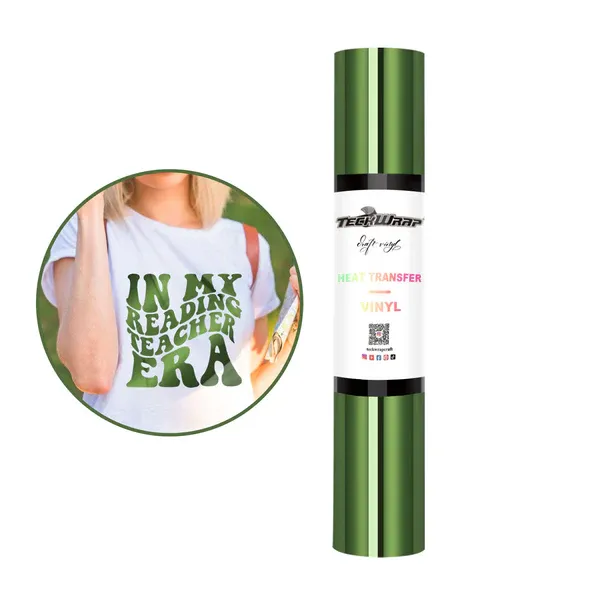 Metallic Chrome Heat Transfer Vinyl - Olive