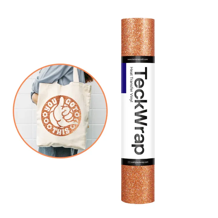Glitter Heat Transfer Vinyl - Coffee Gold