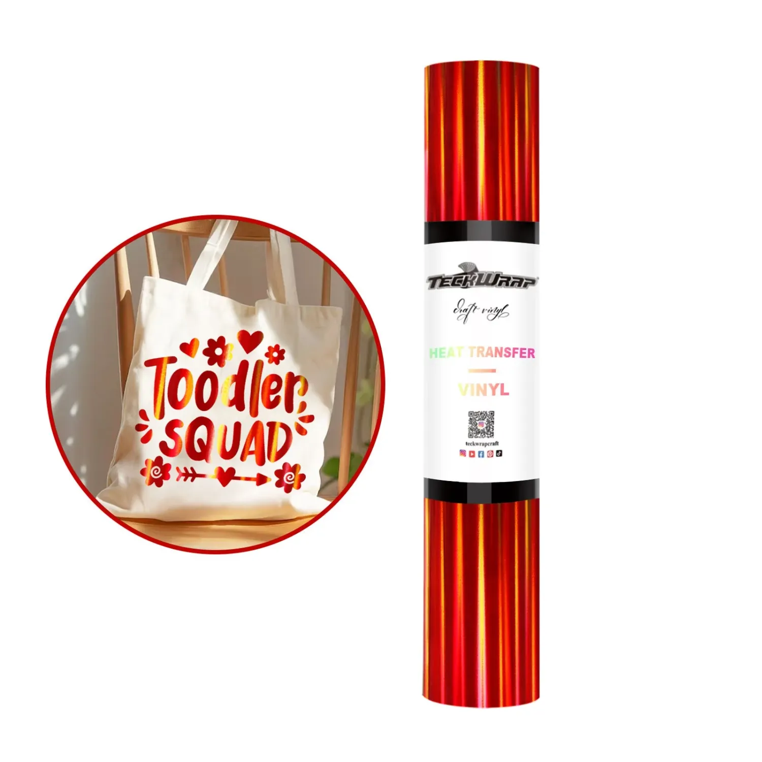 Soft Holographic Heat Transfer Vinyl - Flame Red