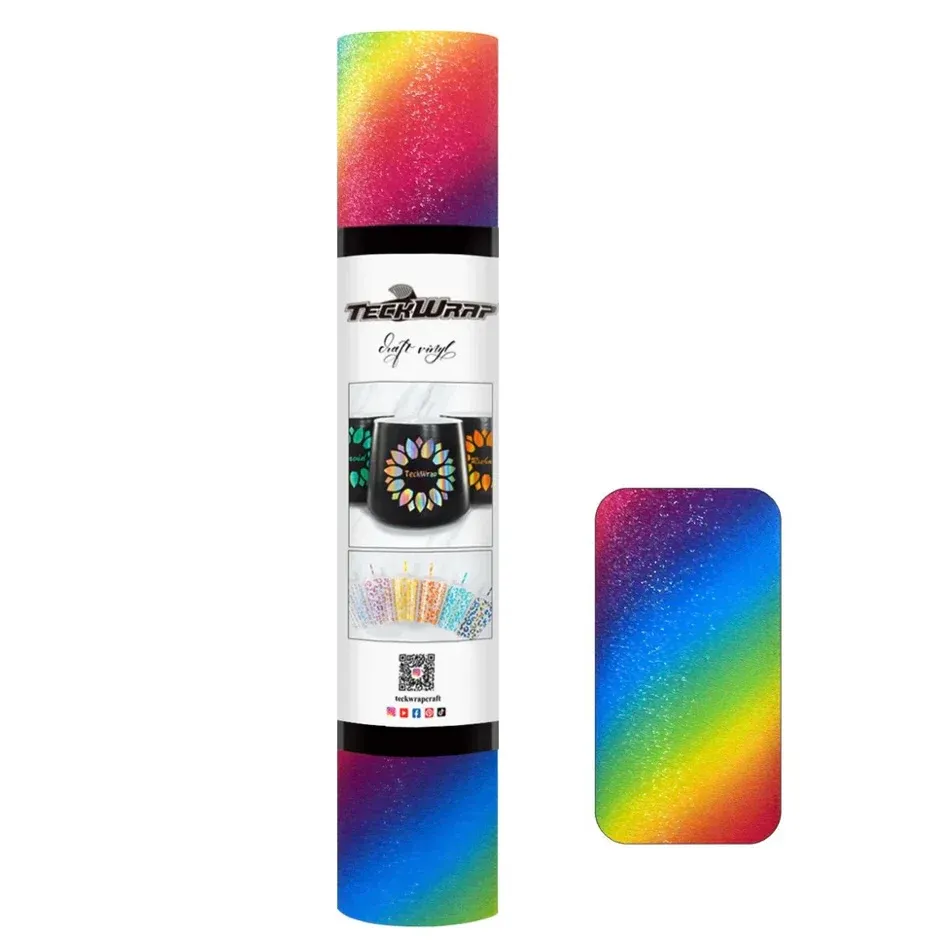 Diagonal Rainbow Stripes Adhesive Vinyl - Rainbow