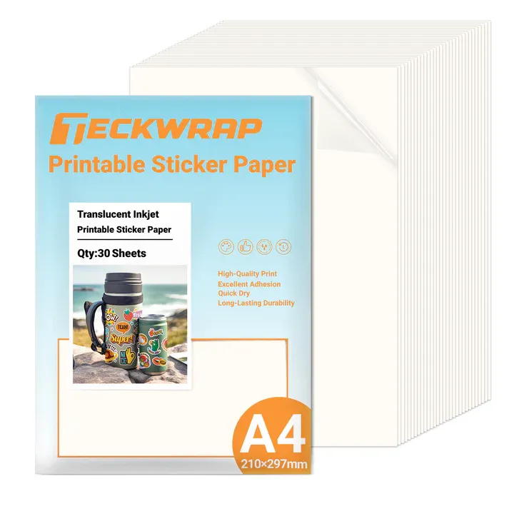 Inkjet Printable Sticker Vinyl - Translucent Printable Sticker Vinyl