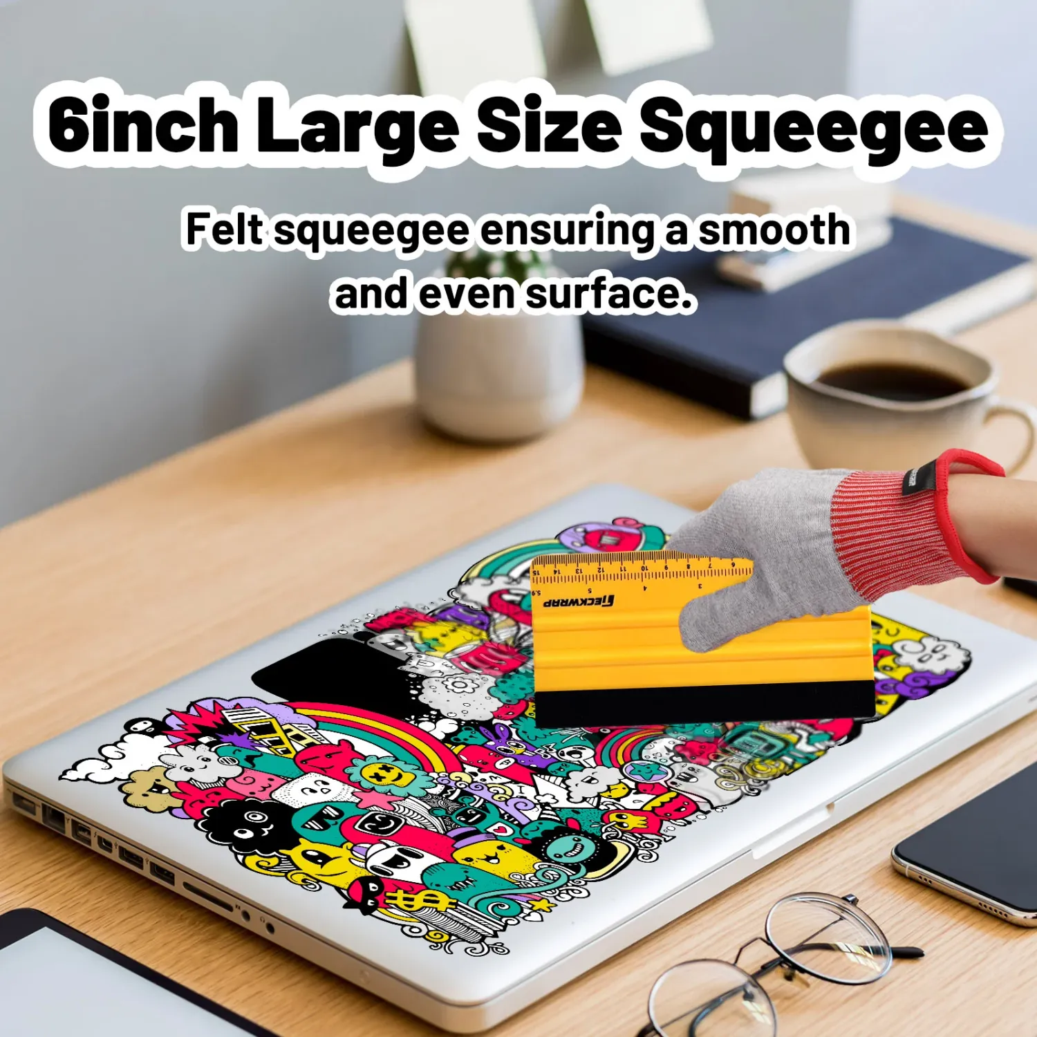 Teckwrap Extra Large Felt Squeegee - Yellow - Single Unit