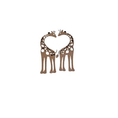Medium Giraffe Set Wood Keychain