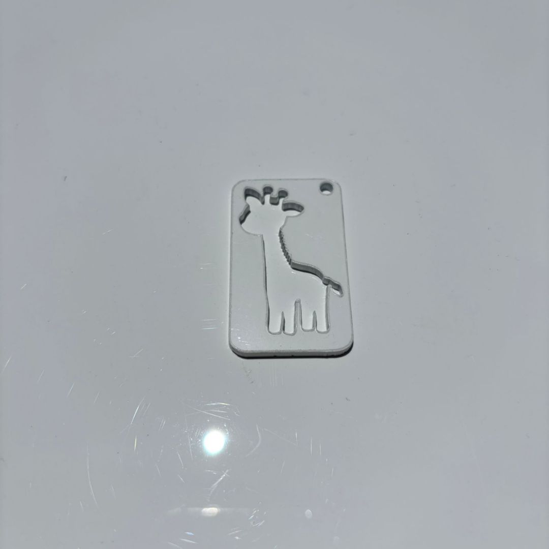 White Giraffe Acrylic Keychain