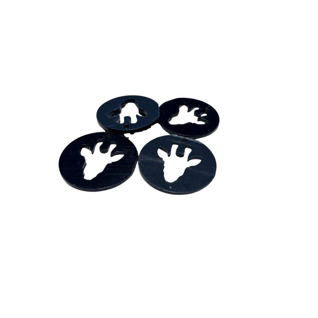Giraffe Rounds Set of 4 - Black Acrylic