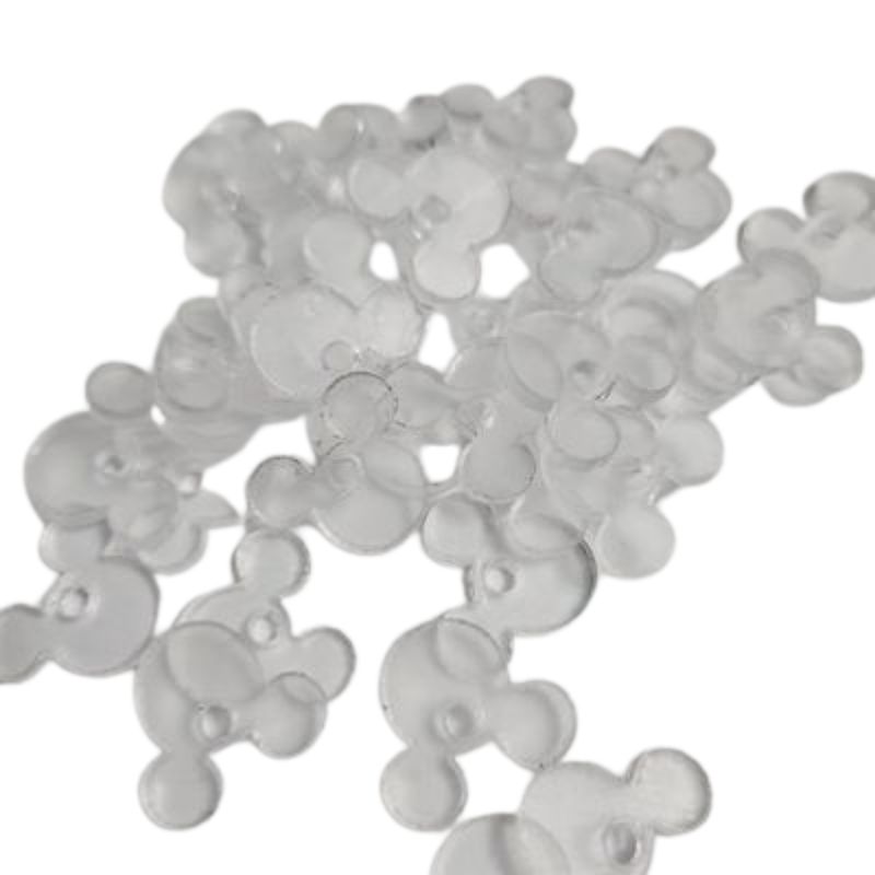 Pack of 10 - Mouse Head Clear Acrylic 2cm