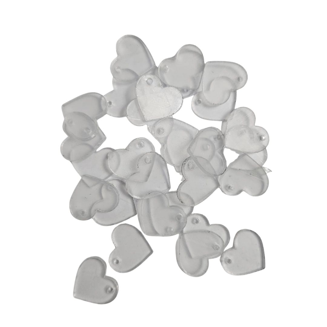 Pack of 10 - Heart Clear Acrylic 2cm