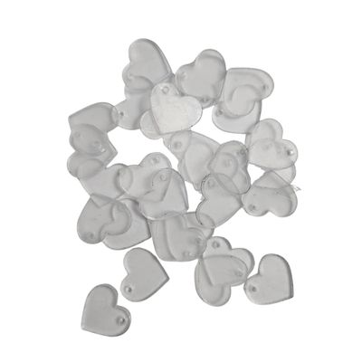 Pack of 10 - Heart Clear Acrylic 2cm