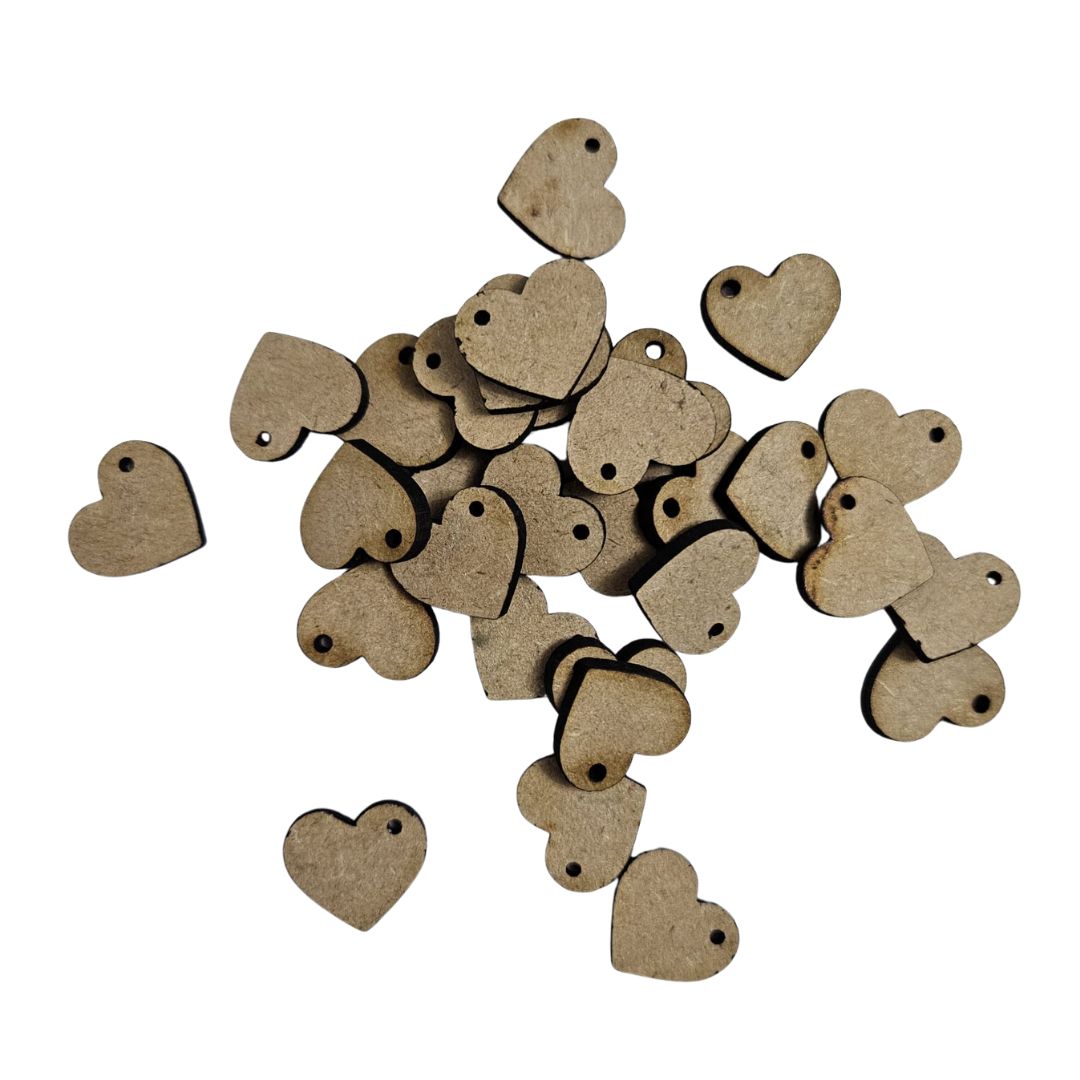 Pack of 10 - Heart MDF 2cm
