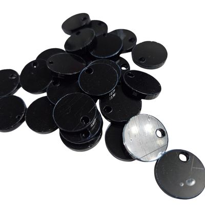 Pack of 10 - Round Black Acrylic 2cm