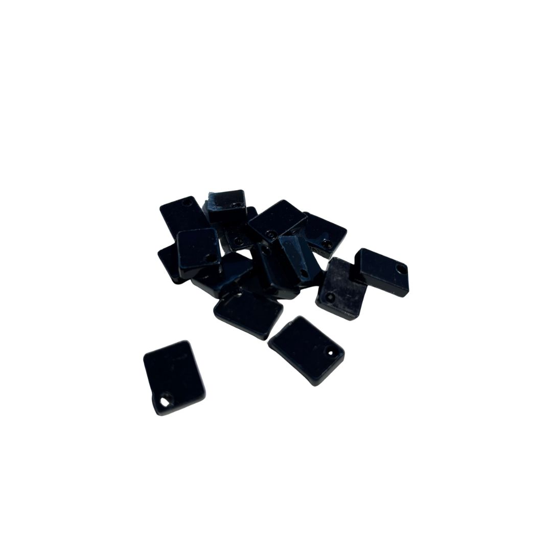 Pack of 10 - Rectangle Black Acrylic 1cm x1.5cm