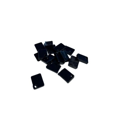Pack of 10 - Rectangle Black Acrylic 1cm x1.5cm