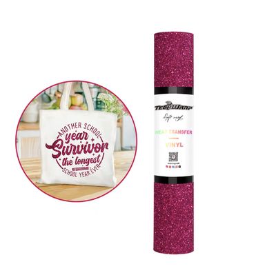 Fancy Glitter Heat Transfer Vinyl - Cherry