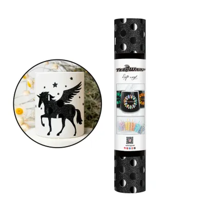 Glitter Polka Dots Craft Vinyl - Black