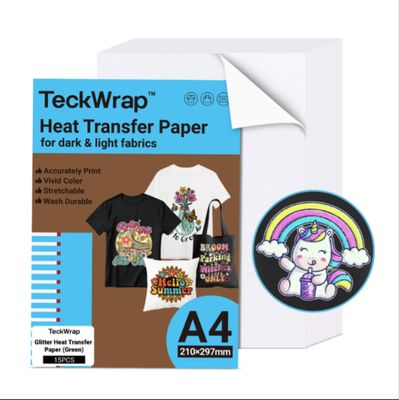 Inkjet Glitter Green Heat Transfer Paper for Dark and Light Fabrics